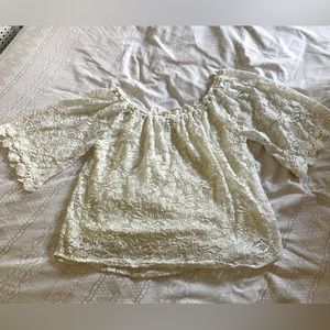 Lace off the shoulder shirt
